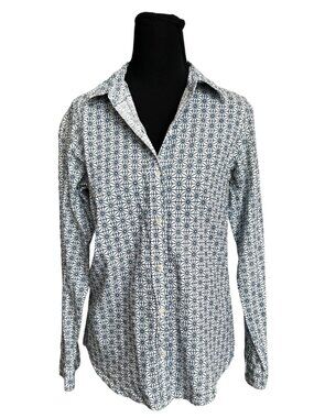 Baobab Collection Men's Blue and White Patterned Shirt